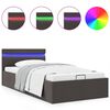 vidaXL Bedframe met opbergruimte en LED stof donkergrijs 100x200 cm