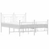 vidaXL Bedframe met hoofd- en voeteneinde metaal wit 135x190 cm