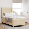 vidaXL Boxspringbed met Matras Donkergrijs 90x190 cm Cr&egrave;me Stof