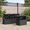 vidaXL Tuin Sofa Set met opslag 5 pcs Zwart Poly riet