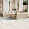 vidaXL 12-delige Loungeset met kussens poly rattan beige