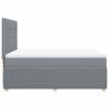 vidaXL Boxspring met matras stof lichtgrijs 140x200 cm