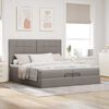 vidaXL Ottoman bed met matrassen 200x200cm stof taupe