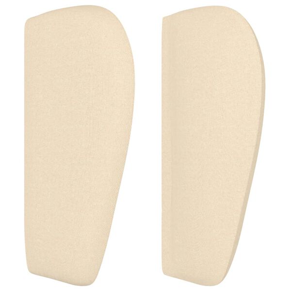 vidaXL Hoofdbord met randen 83x23x78/88 cm stof cr&egrave;mekleurig