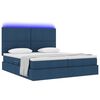 vidaXL Bed met LED-striplichten met hoofdeinde Blauw 180 x 200 cm Stof