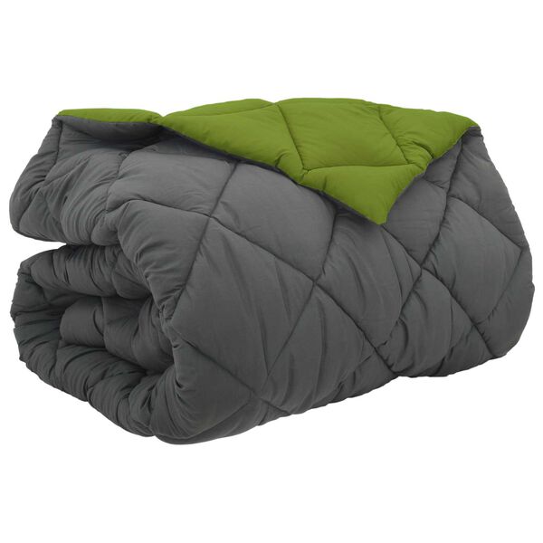 vidaXL Winter Dekbed Groen en Antraciet 220 x 200 cm Microfiber
