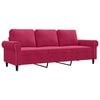 vidaXL Driezitsbank 180 cm fluweel wijnrood
