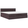 vidaXL Ottoman bed met matras 200x200 cm stof donkerbruin