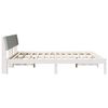 vidaXL Bedframe Wit en lichtgrijs 200 x 200 cm Massief grenenhout
