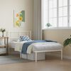 vidaXL Bedframe met hoofdbord metaal wit 90x190 cm