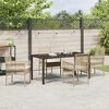 vidaXL Tuin eettafelset met kussen 5 pcs Beige poly rattan