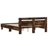 vidaXL Bedframe met hoofdeinde bewerkt hout gerookt eiken 150x200 cm