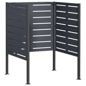 vidaXL Afvalcontainer scherm 85 x 85 x 113 cm Staal Antraciet