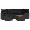 vidaXL Tuin Sofa Set met kussen met opslag 7 pcs Zwart Poly riet