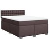vidaXL Boxspring met matras stof donkerbruin 140x200 cm