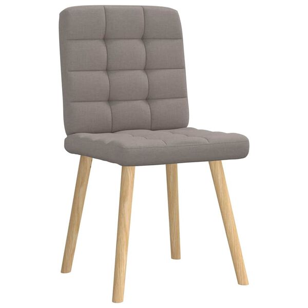vidaXL Eetkamerstoelen draaibaar 2 st stof taupe