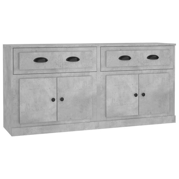 vidaXL Dressoirs 2 st bewerkt hout betongrijs