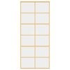 vidaXL Schuifdeur 90x205 cm helder ESG-glas en aluminium goudkleurig