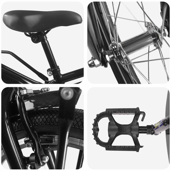 vidaXL Kinderfiets 18 Inch voor 5-7 jaar Zwart