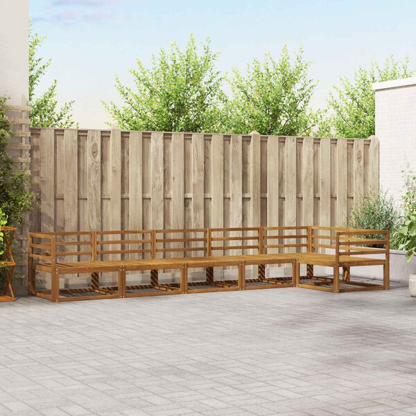 vidaXL Buiten bankenset 6 pcs Naturel Massief Acaciahout