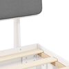vidaXL Bedframe met Gevoerd Hoofdgedeelte Lichtgrijs 135 x 190 cm