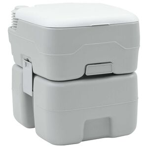 vidaXL Camping Toilet Grijs en Wit 41,5 x 36,5 x 42 cm Polyetheen