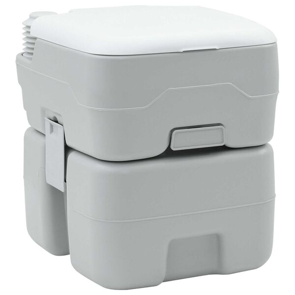 vidaXL Camping Toilet Grijs en Wit 41,5 x 36,5 x 42 cm Polyetheen