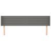 vidaXL Hoofdbord met randen 163x16x78/88 cm stof donkergrijs
