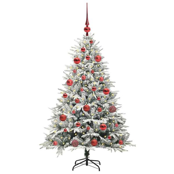 vidaXL Artificial Pre-lit Kerstboom met Ballenset Groen 150 cm