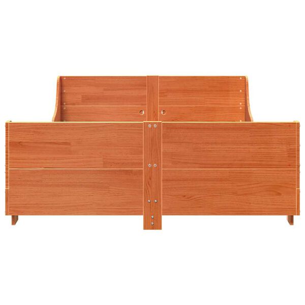 vidaXL Bedframe zonder matras massief grenenhout wasbruin 120x200 cm