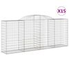 vidaXL Schanskorven 15 st gewelfd 300x50x120/140 cm ijzer