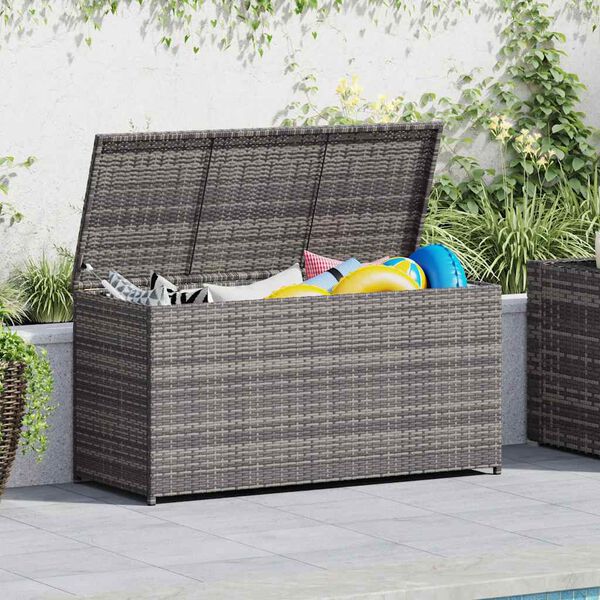 vidaXL Tuinbox 120x50x60 cm poly rattan grijs
