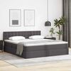 vidaXL Opbergbed met LED met matras Grijs 180 x 200 cm Nep Leer