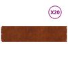 vidaXL Gazonrand 20 pcs 25 x 103 cm weervast staal Roestig