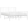 vidaXL Bedframe met hoofd- en voeteneinde metaal wit 135x190 cm