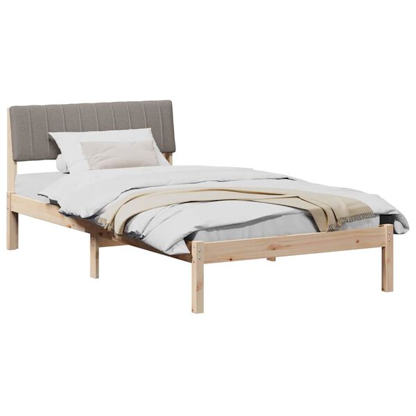 vidaXL Bedframe Bruin en taupe 100 x 200 cm Massief grenenhout
