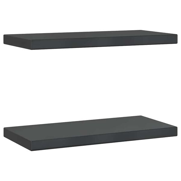 vidaXL Wandschappen 2 st 50x23,5 cm roestvrijstaal zwart