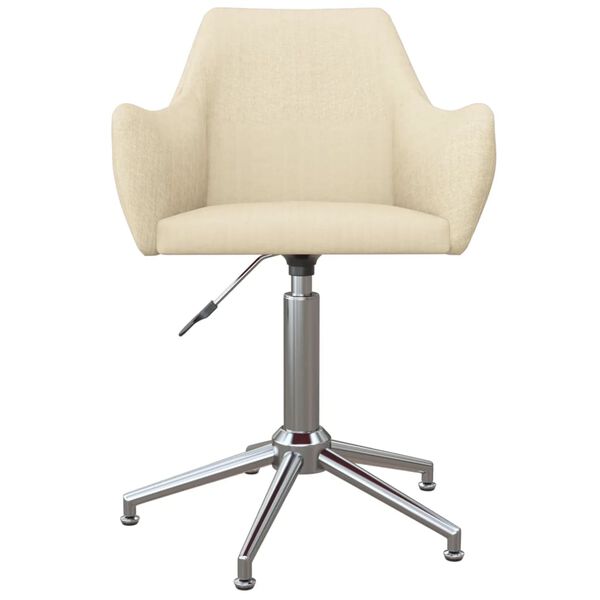 vidaXL Eetkamerstoelen draaibaar 4 st stof cr&egrave;mekleurig