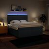 vidaXL Boxspring met matras stof blauw 200x200 cm