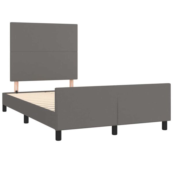 vidaXL Bedframe zonder matras 120x190 cm kunstleer grijs