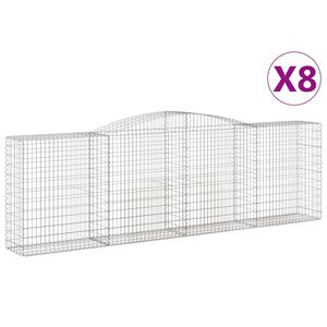vidaXL Schanskorven 8 st gewelfd 400x50x120/140 cm ijzer