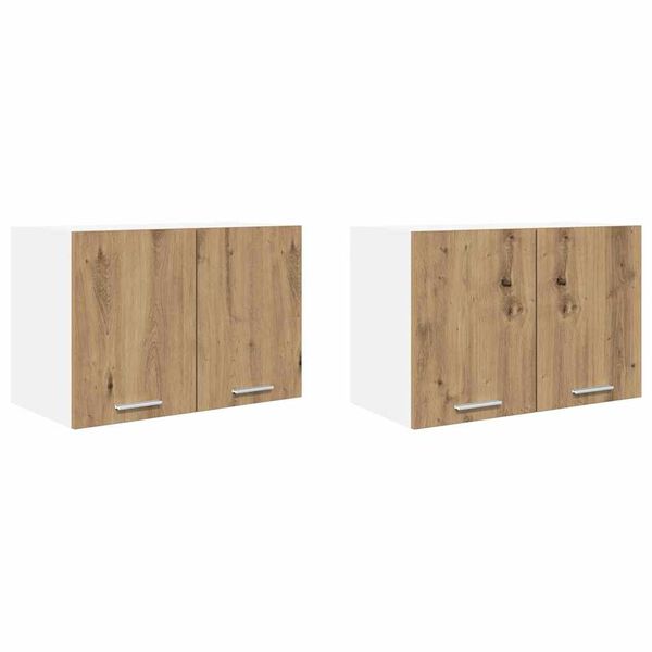 vidaXL Hangkast 2 pcs Ambachtelijke Eik en Wit 60 x 31 x 40 cm