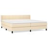 vidaXL Boxspring met matras stof cr&egrave;mekleurig 200x200 cm