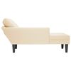 vidaXL Chaise longue met kussen corduroy stof cr&egrave;mekleurig