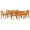 vidaXL Tuin eettafelset 9 st Bruin Massief Acaciahout