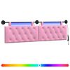 vidaXL Hangend hoofdbord Met LED-verlichting Roze Stof