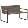 vidaXL Bank met kussen Grijs en Marineblauw 115 x 65 x 72 cm Rattan