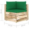 vidaXL 8-delige Loungeset met kussens groen ge&iuml;mpregneerd hout