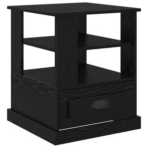 vidaXL Nachtkastje Zwart Eiken 50 x 50 x 60 cm Bewerkt hout