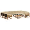 vidaXL Buiten bankenset met kussen 10 pcs Natuurlijk en Beige